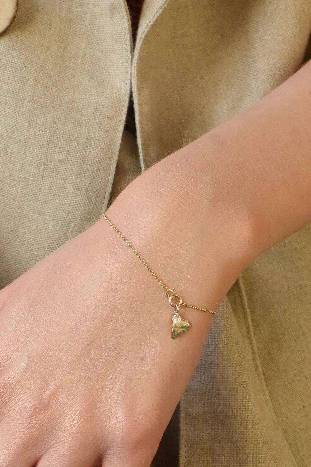 Handformed Heart Gold - Armkette - Gold