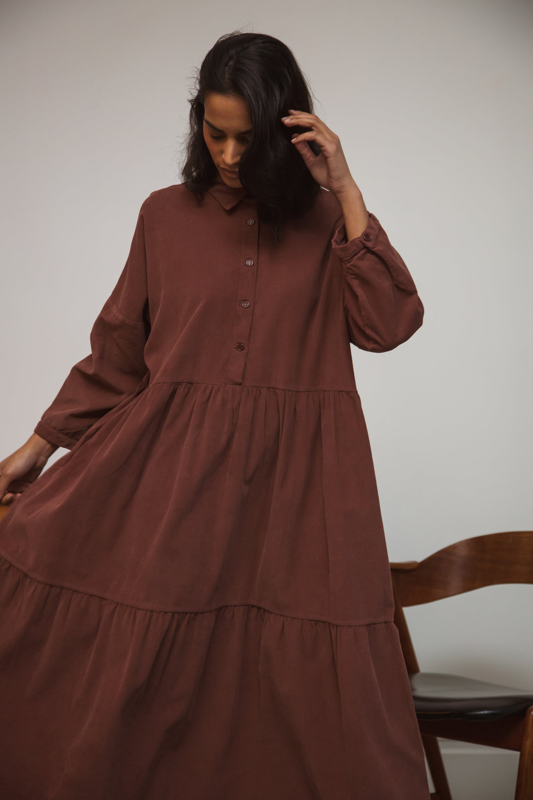 Nachhaltiges, langes Kleid - von Beaumont Organic aus Kord - Online Bestellen Schweiz