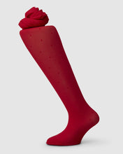 Lade das Bild in den Galerie-Viewer, Swedish Stockings - Doris Dots 40 Denier - Kinder Strumpfhose - rot
